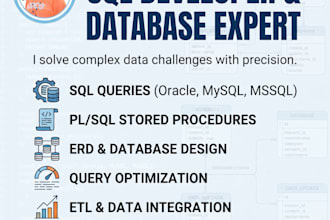 be your sql and database developer for all database needs