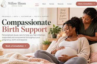 design wix doula website birth worker pregnancy support birth support website