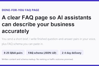 write a structured ai ready faq page for your business website
