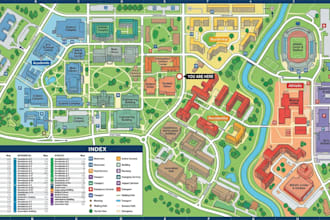 design interactive campus directory maps and school wayfinding map