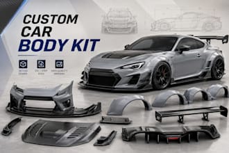 custom car body kit widebody kit bumper fender spoiler and exterior parts in cad