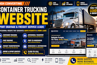 build container trucking website with port drayage freight service leads