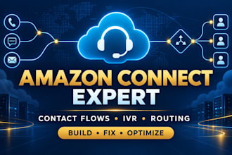 build amazon connect contact flows IVR and call routing
