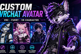 create a custom vrchat avatar, vrc avatar, VR character nsfw, furry avatar