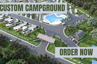 design a custom campground, rv park and resort vector map