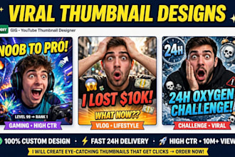 design viral youtube  thumbnail that gets high CTR in 2hours