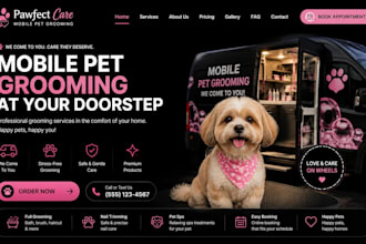design wix mobile pet grooming website pet care pet spa pet nail trimming websit