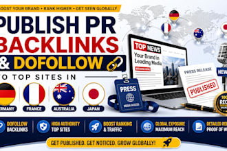 publish PR backlinks and dofollow to top site in germany,france,australia,japan