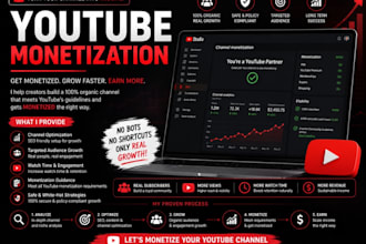 organic youtube channel growth and monetization