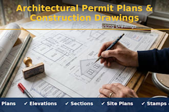 draw architectural permit plans construction drawings and blueprint