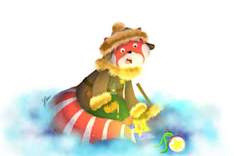 draw whimsical and colorful childrens storybookillustrations
