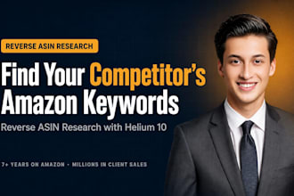 find your competitors amazon keywords with reverse asin and helium 10