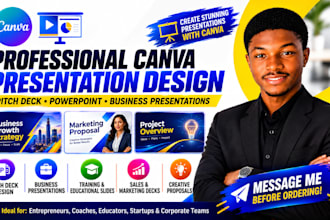 design a professional canva presentation, pitch deck and powerpoint
