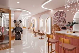 make immersive beauty salon spa and wellness center with 3d rendering