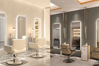 do elegant beauty salon spa nail salon interior with 3d rendering