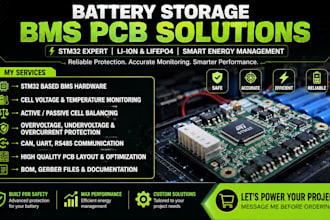 do battery storage bms pcb design with stm32 li ion lifepo4 energy management