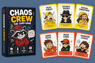 design custom card game illustration and print ready box packaging