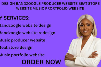 design bandzoogle producers website beat store website  music prortfolio website