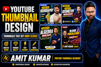 design professional youtube thumbnails with high CTR