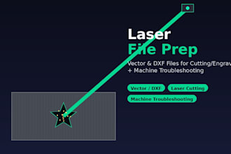 prepare vector and dxf files for laser cutting and engraving