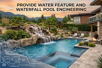 provide water feature and waterfall pool engineering