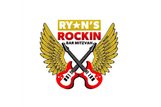 create winning rocking bar mitzvah party logo