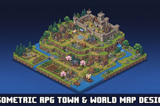 make isometric pixel art tilemap rpg world map 2d game environment tileset asset