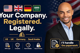 register your US UK germany saudi company and file taxes