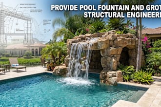 provide pool fountain and grotto structural engineering