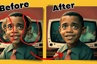 do photoshop ai image editing, restoration and illustrator ai image fix and logo