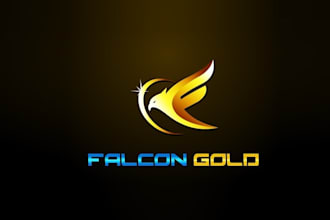 design falcon gold clothing brand logo