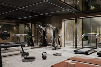 visual commercial fitness centers,gym interior,locker room,storage layout design