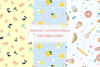 design cute baby and kids seamless prints