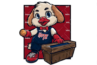 draw a cartoon logo, mascot, character