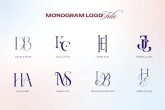 design custom wedding logo, monogram or initials