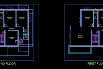 do autocad drafting and convert pdf images sketch to dwg