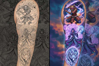 design a custom full tattoo sleeve in my style