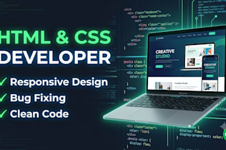 fix HTML and CSS bugs or create responsive web pages