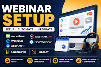 setup everwebinar ewebinar webinajam gotowebinar webinarkit gohighlevel hubspot