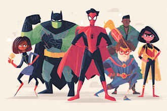 do super hero comic or character illustration