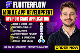 build a flutterflow mobile app, mvp or saas application