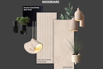 create a professional interior design mood board