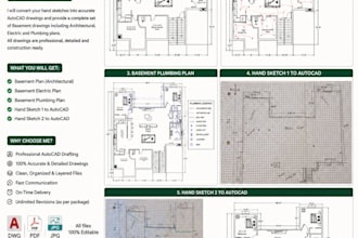 create professional autocad 2d residential working drawings
