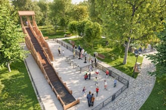 develop recreational facility,outdoor playground,site plan,community public park