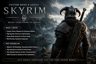 create and port skyrim mods with armor weapons and characters