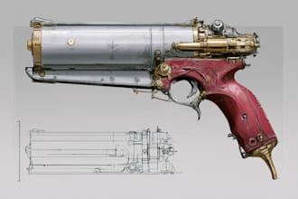 create weapon design and illustration