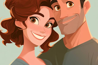 create a disney cartoon illustration