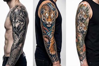create a tattoo design of tattoo sleeve