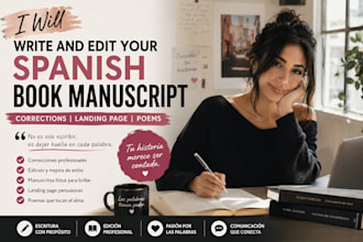 write and edit your spanish boook manuscript, corrections, landing page poems