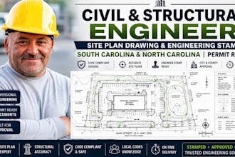 civil structural engineer south carolina north carolina stamp site plan drawing